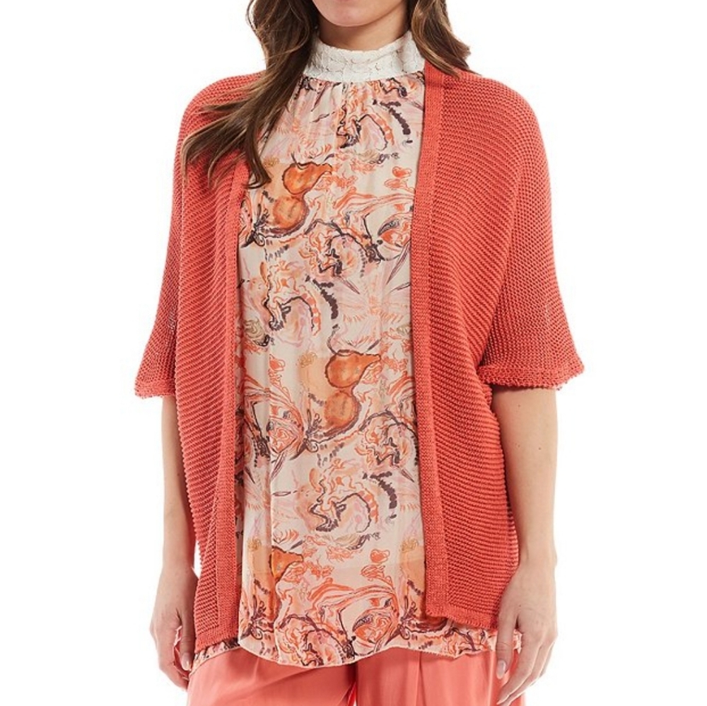 M Italy Open Front Sweater Knit Cardigan